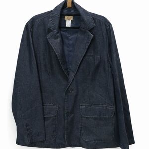 Dark Wash HABAND TRAVELERS Men's Blue DENIM BLAZER Jacket Cotton SPORTS Coat Lg